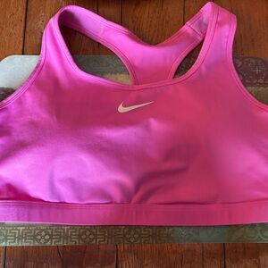 Nike Playful Pink Racerback Sports Bra with White Swoosh